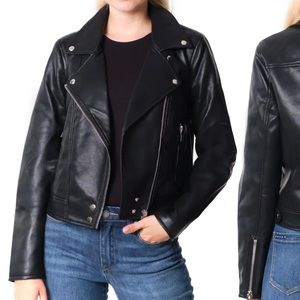 NWOT- Blank NYC Good Vibes Faux Leather Moto Jacket